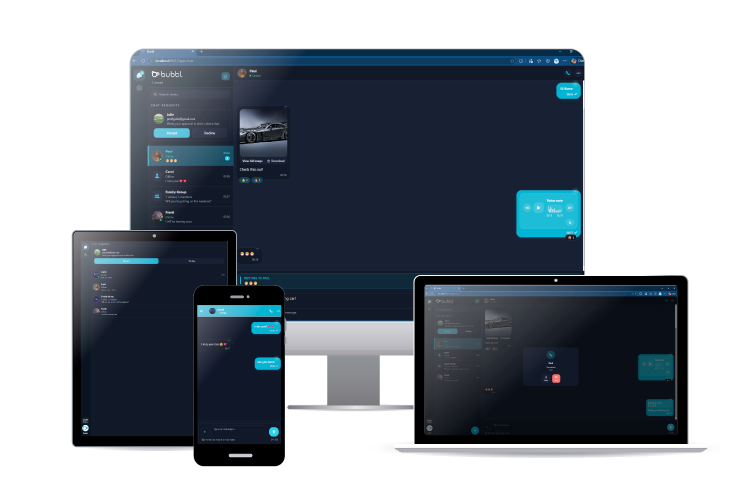 Bubbl web product screenshots